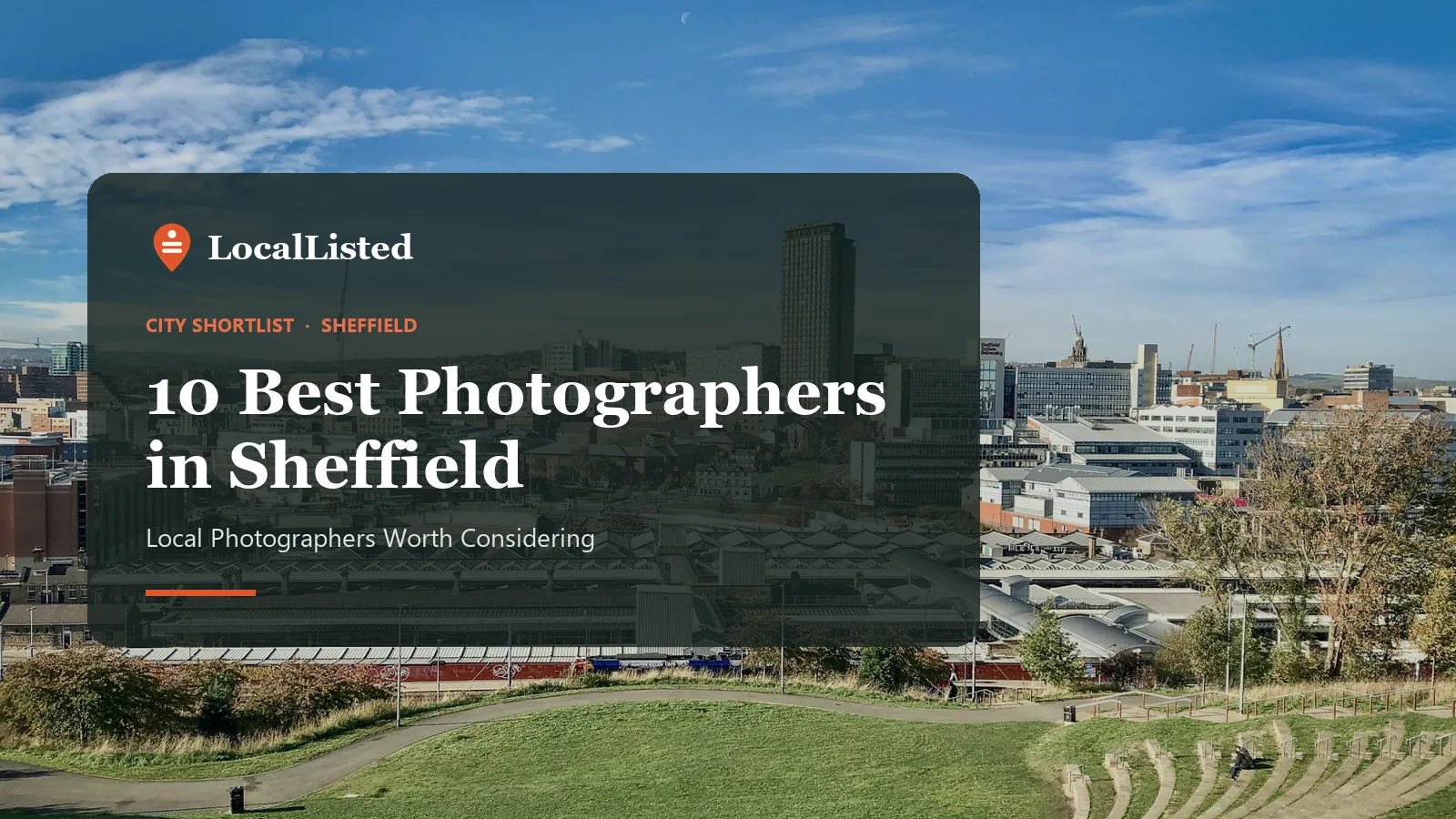 Photographers in Sheffield. Photo: a view over Sheffield from a hillside.