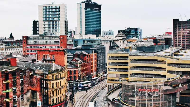 Photo of an aerial view of Manchester city centre