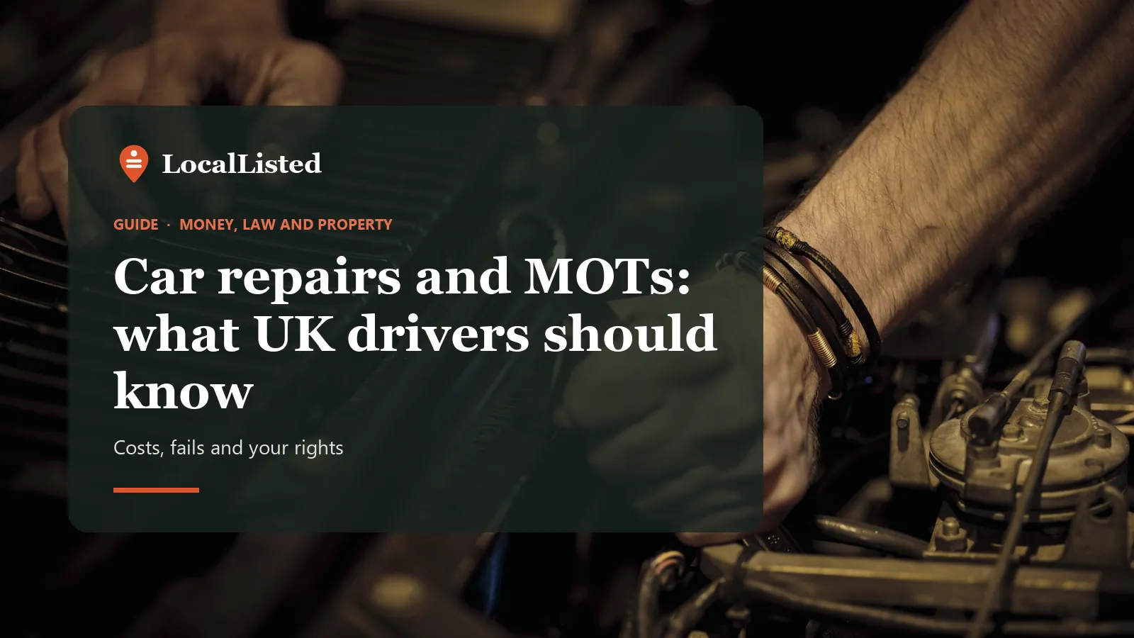 Car repairs and MOTs: what UK drivers should know. Photo: a mechanic working on a car engine with a wrench.